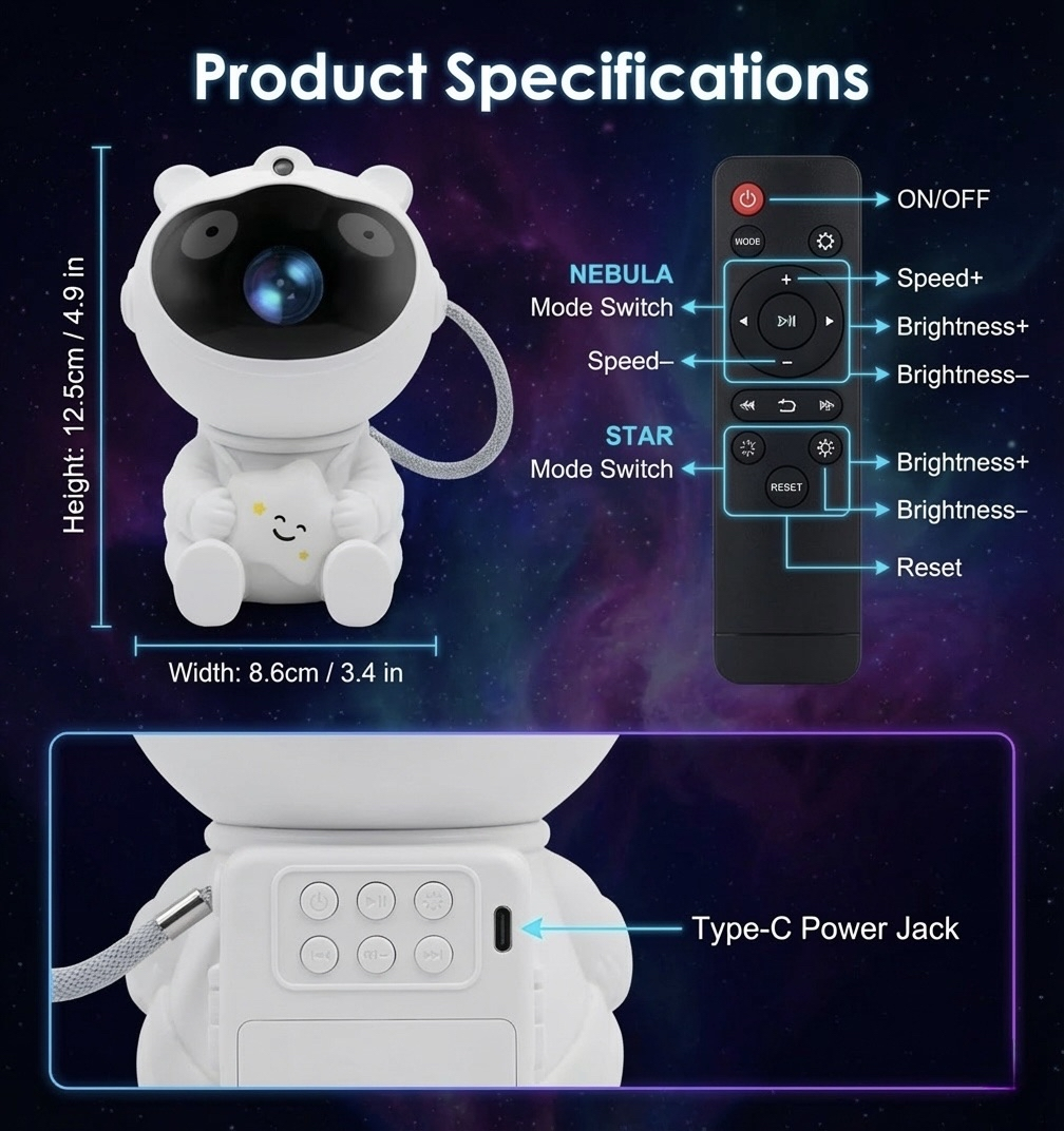 AstroVibe™: Proyector de Galaxias 360° de Alta Definición